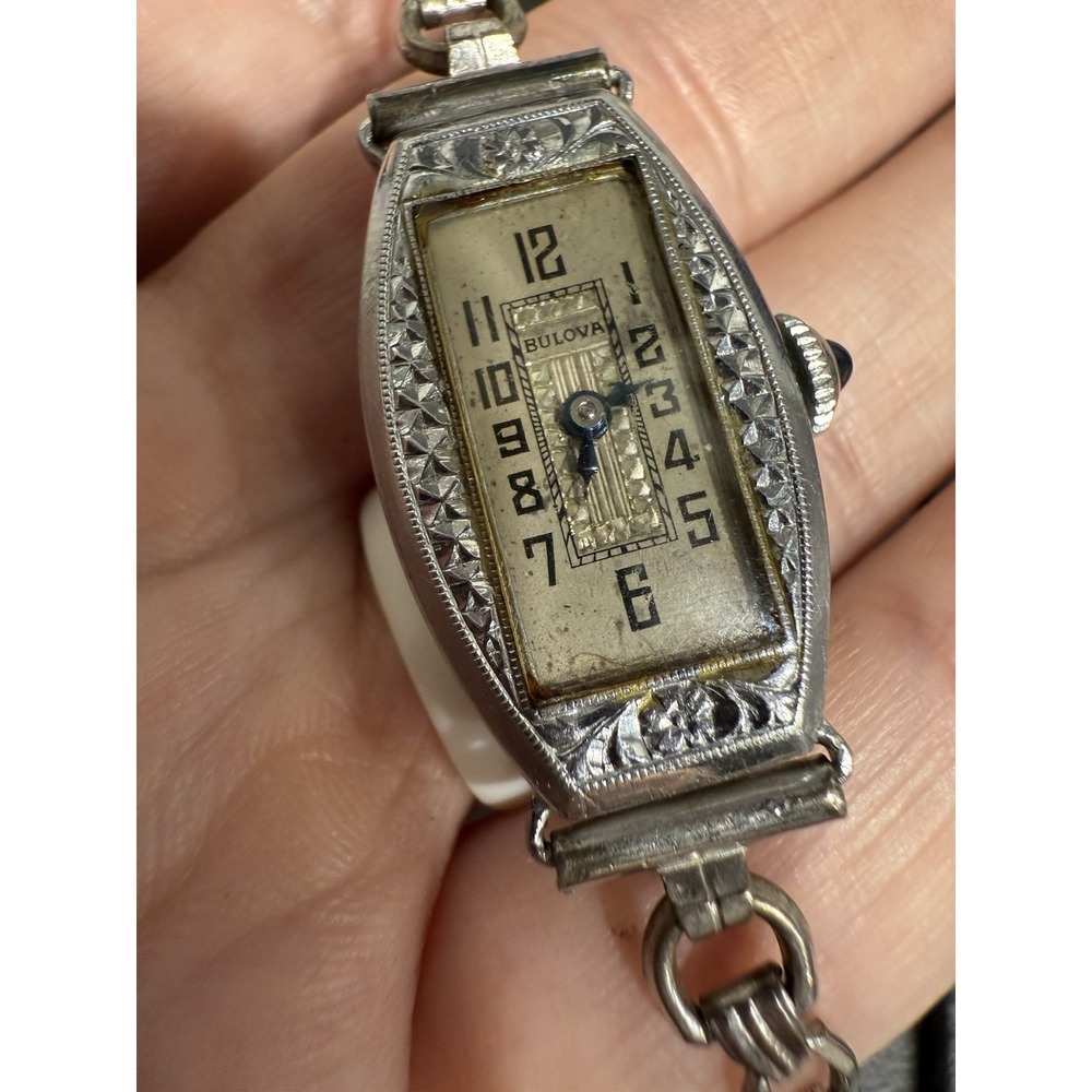 Antique Bulova 1924 Ladies Art Deco Manual Winding 14K GF Watch 15 Jewels - Picture 5 of 16